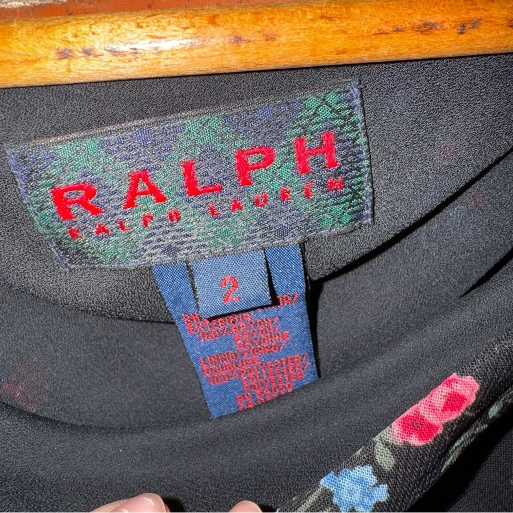 1999 y2k Ralph Lauren Floral Black Midi dress - Picture 8 of 8